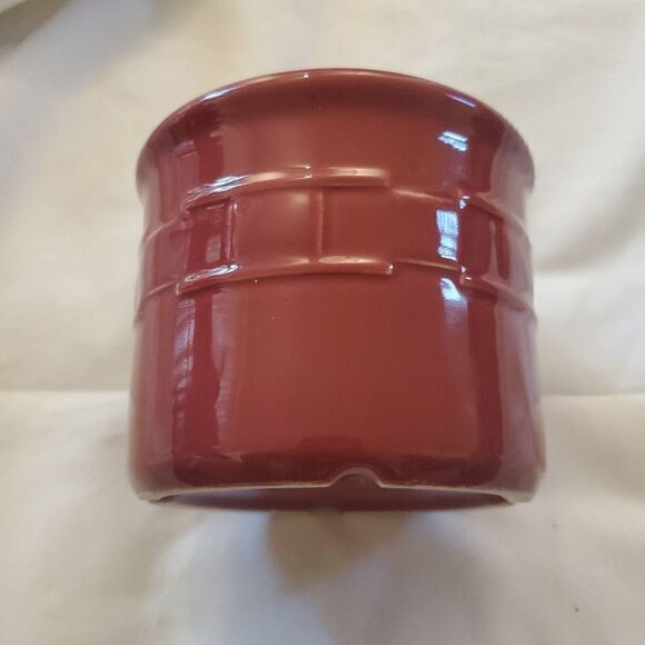 Longaberger Pottery Dark Red Crock - Picture 5 of 8